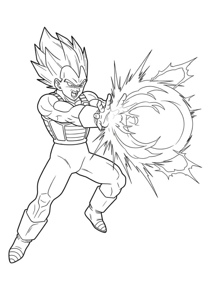 Skriv Ut Vegeta Angrep fargelegging