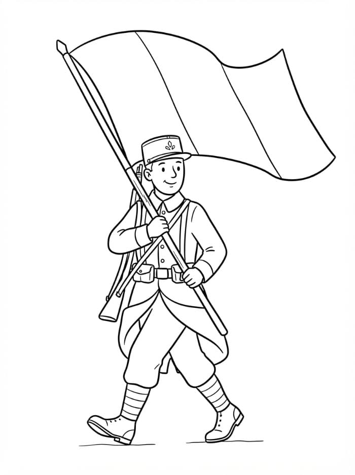 Soldat og Frankrikes flagget fargelegging