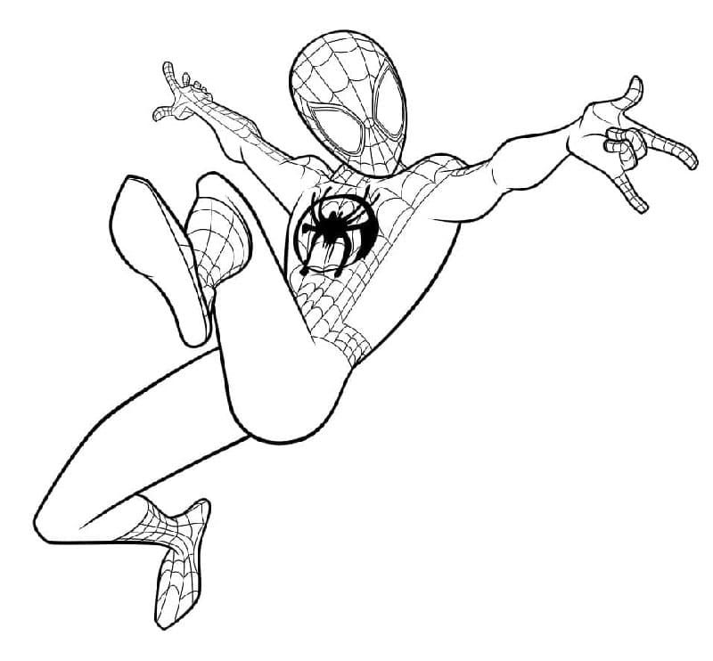 Spider-Man Miles Morales i aksjon fargelegging