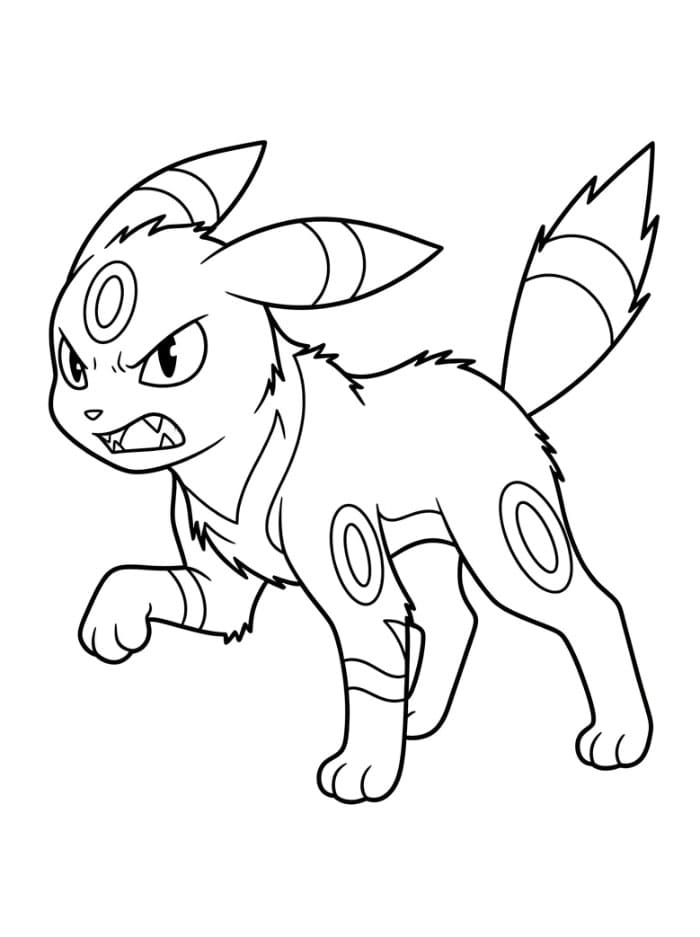Umbreon i sint positur fargelegging