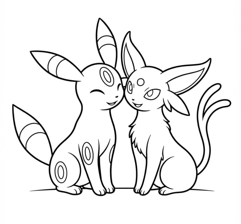 Umbreon med Espeon fargelegging