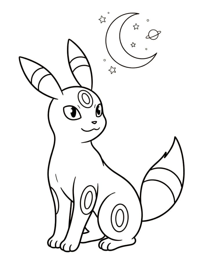 Umbreon med måne fargelegging