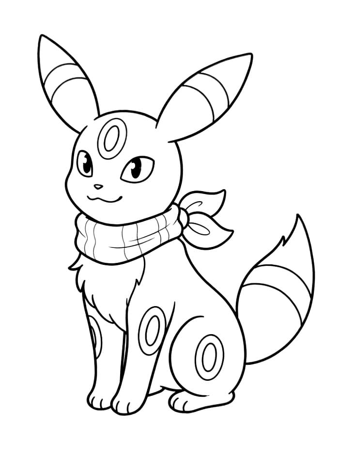 Umbreon med skjerf fargelegging