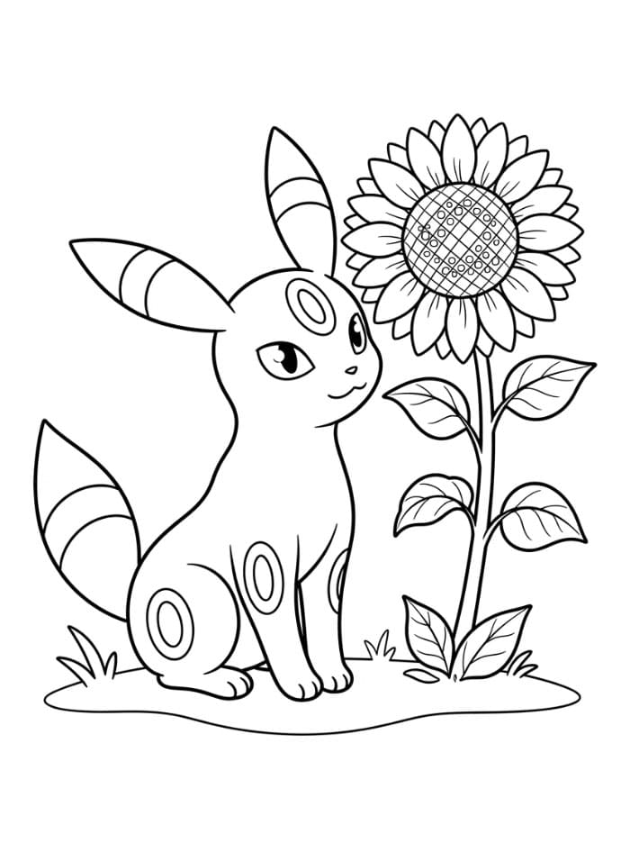 Umbreon med solsikke fargelegging