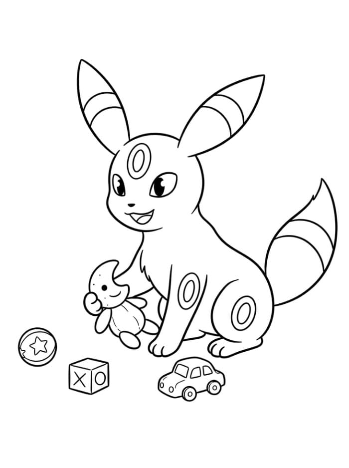Umbreon og leker fargelegging