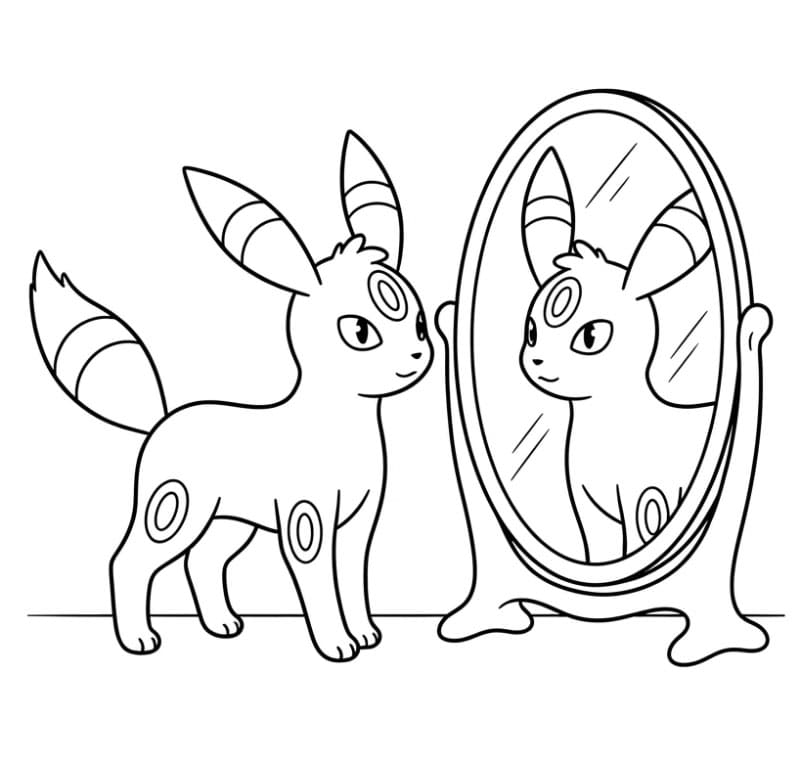 Umbreon og speil fargelegging