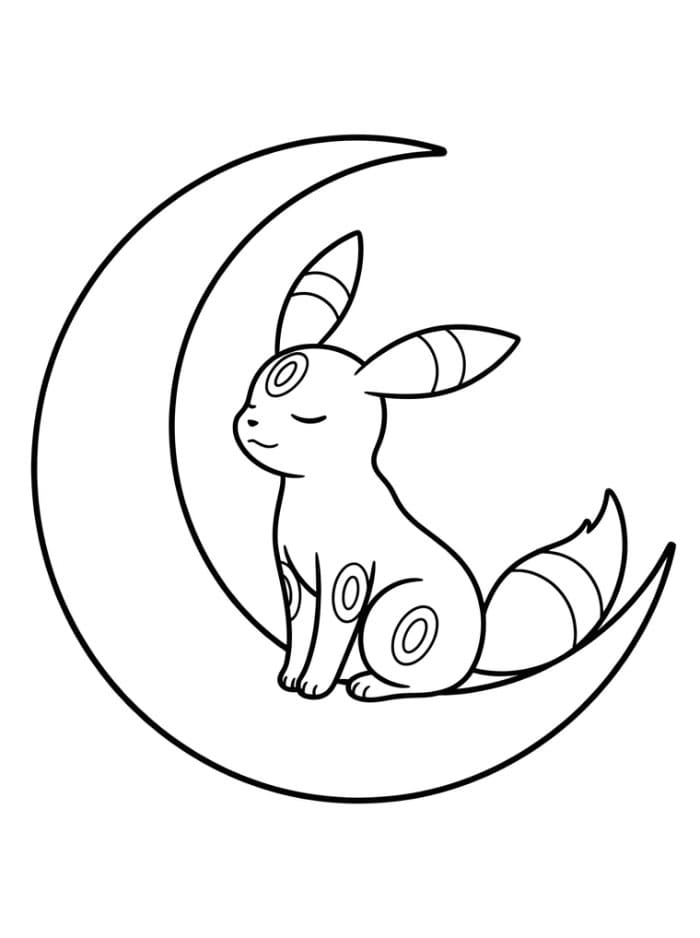 Umbreon på en halvmåne fargelegging