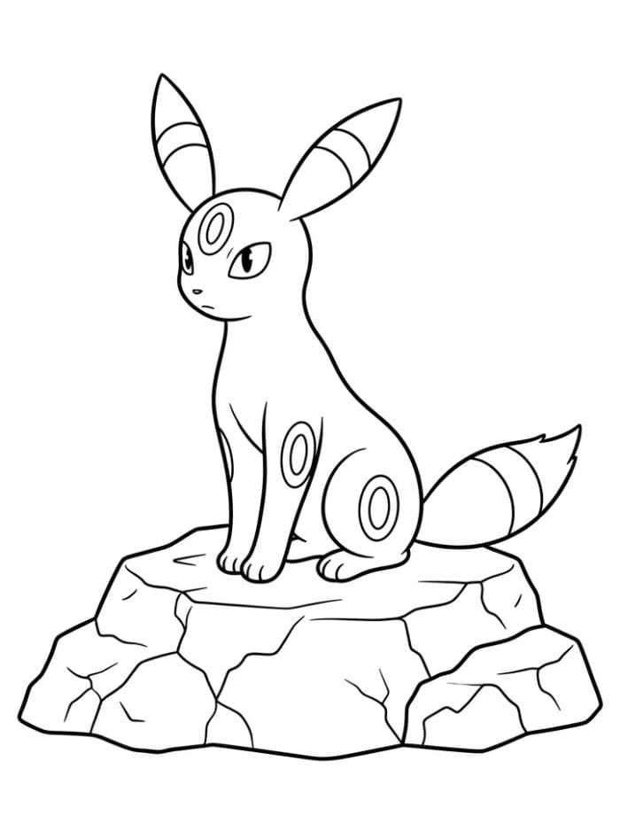 Umbreon på en stein fargelegging