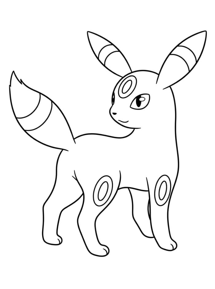 Umbreon ser seg tilbake fargelegging