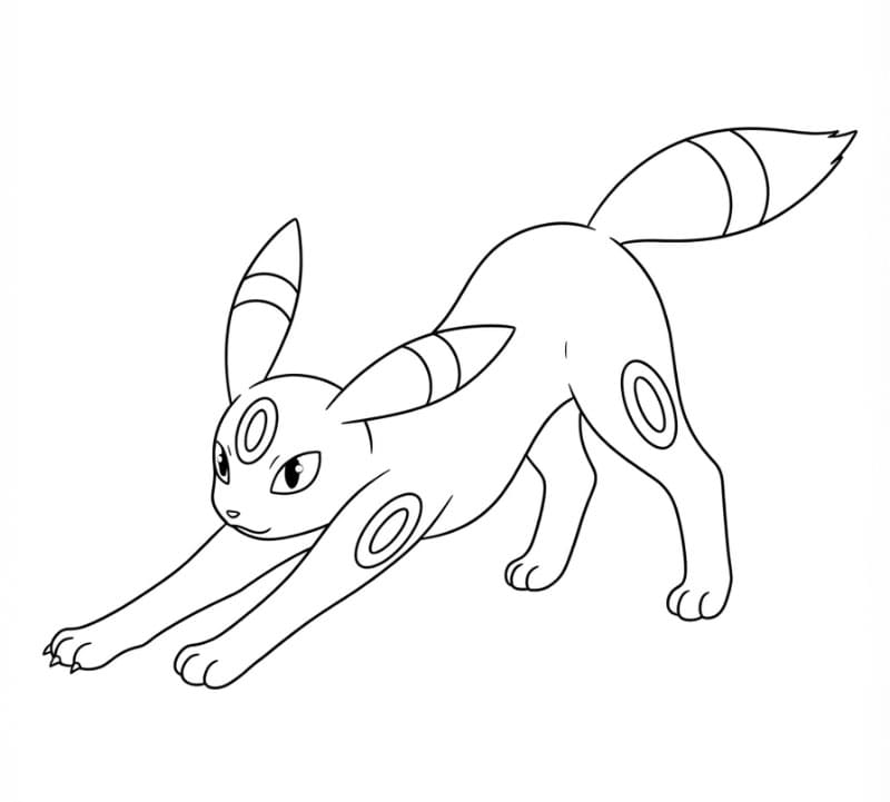 Umbreon strekker på seg fargelegging