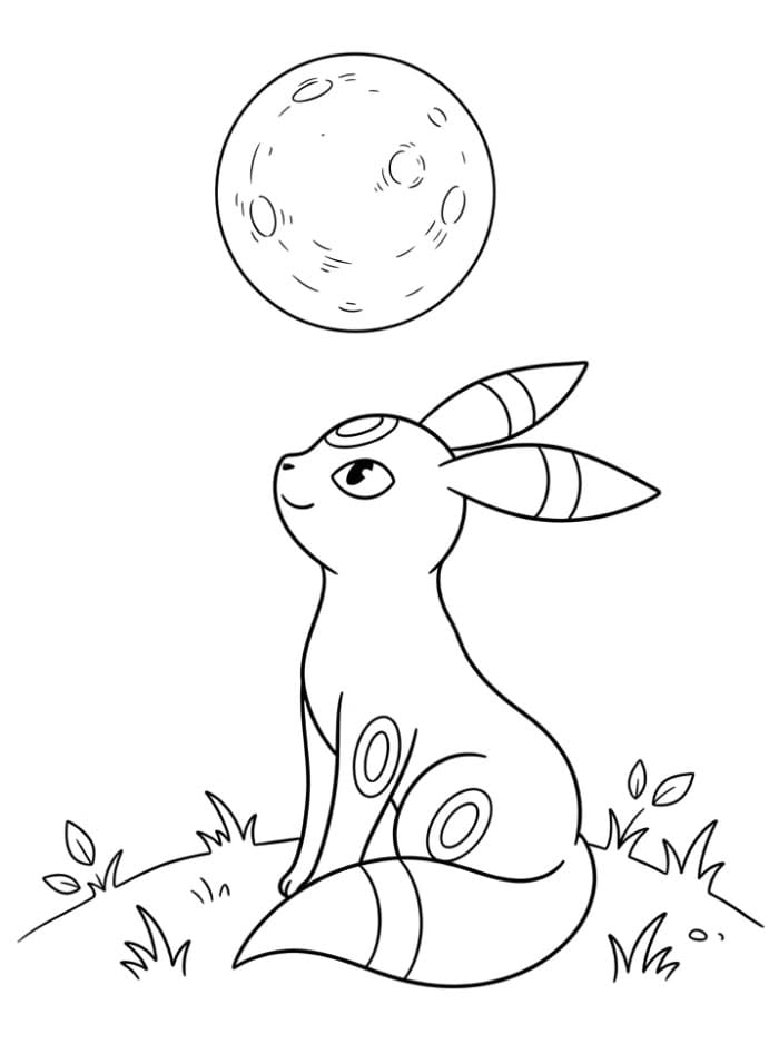 Umbreon under fullmånen fargelegging