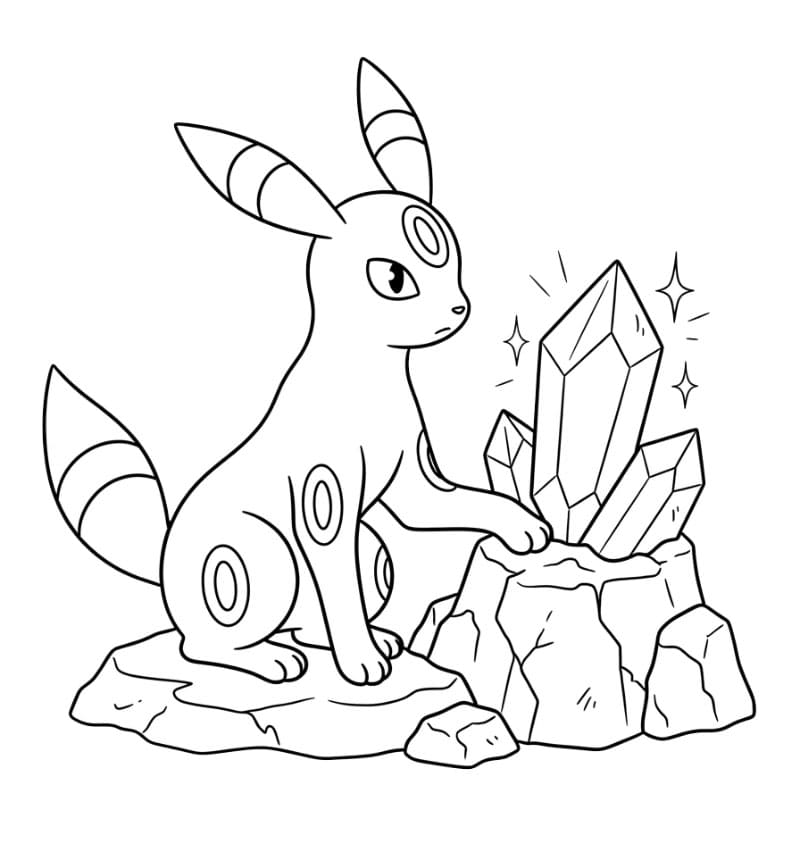 Umbreon vokter en krystall fargelegging
