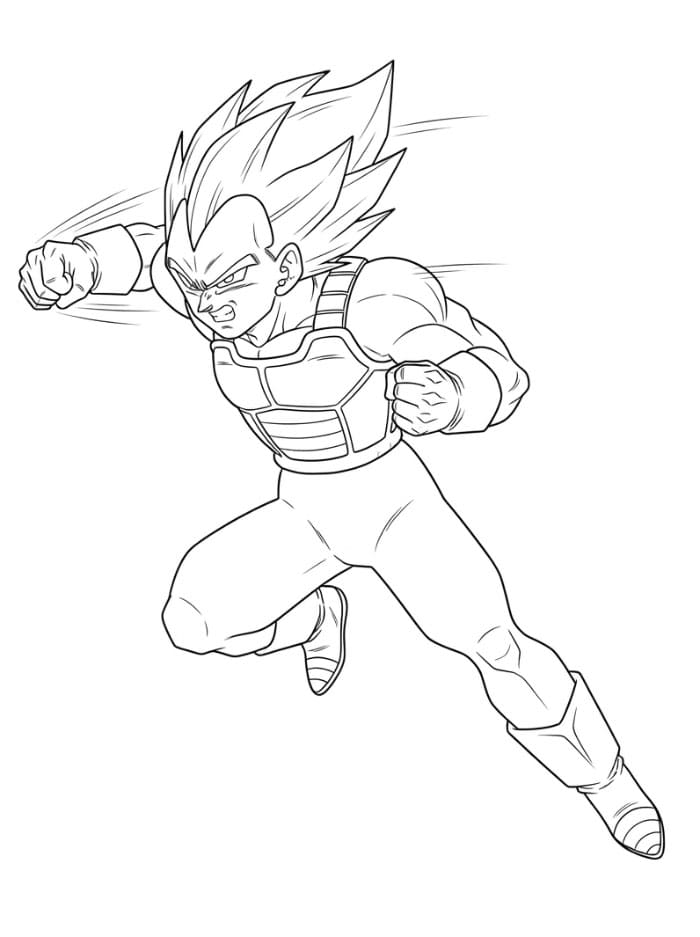 Vegeta i Aksjon fargelegging