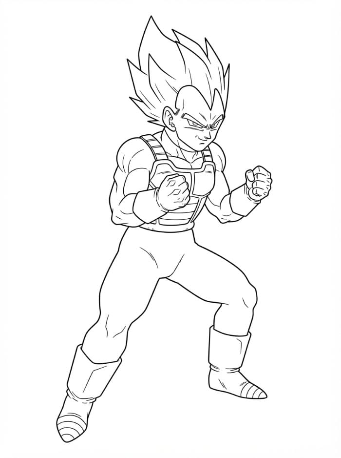 Vegeta i Kampstilling fargelegging