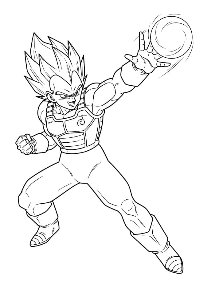 Vegeta Kaster Ballen fargelegging