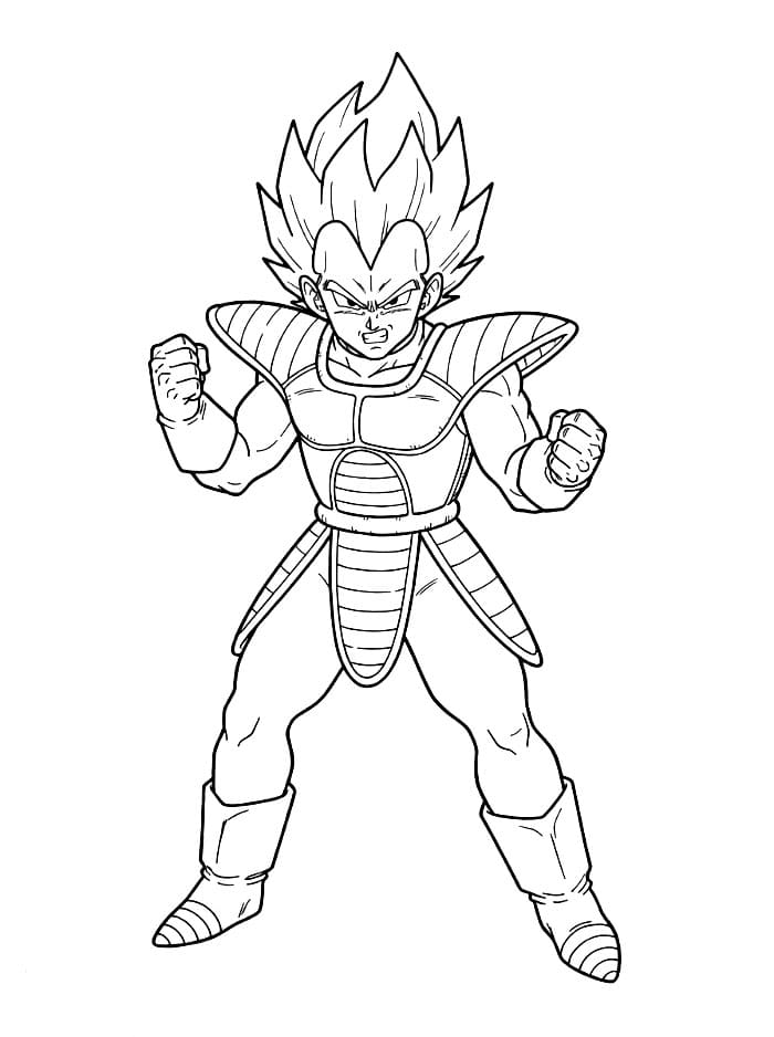 Vegeta Klar til å Kjempe fargelegging