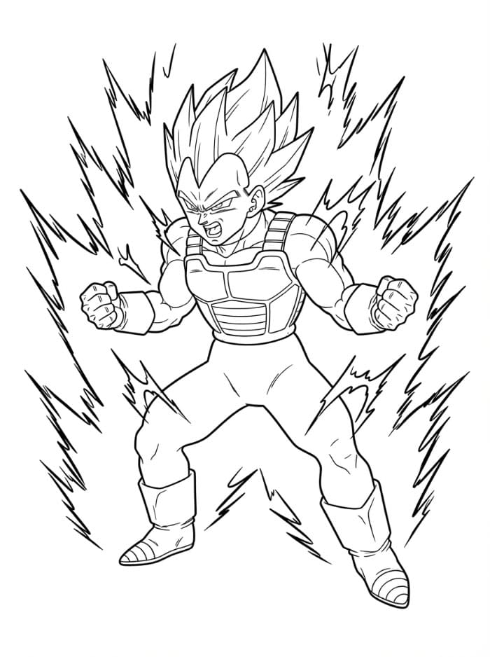 Vegeta Lader Opp bilde fargelegging