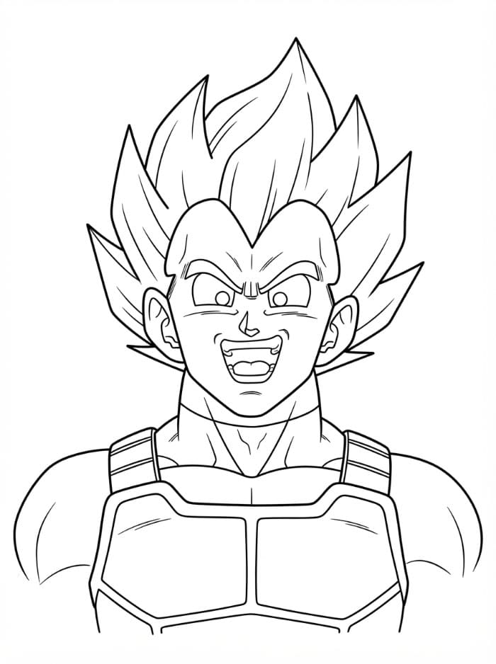 Vegeta med et Stort Smil fargelegging