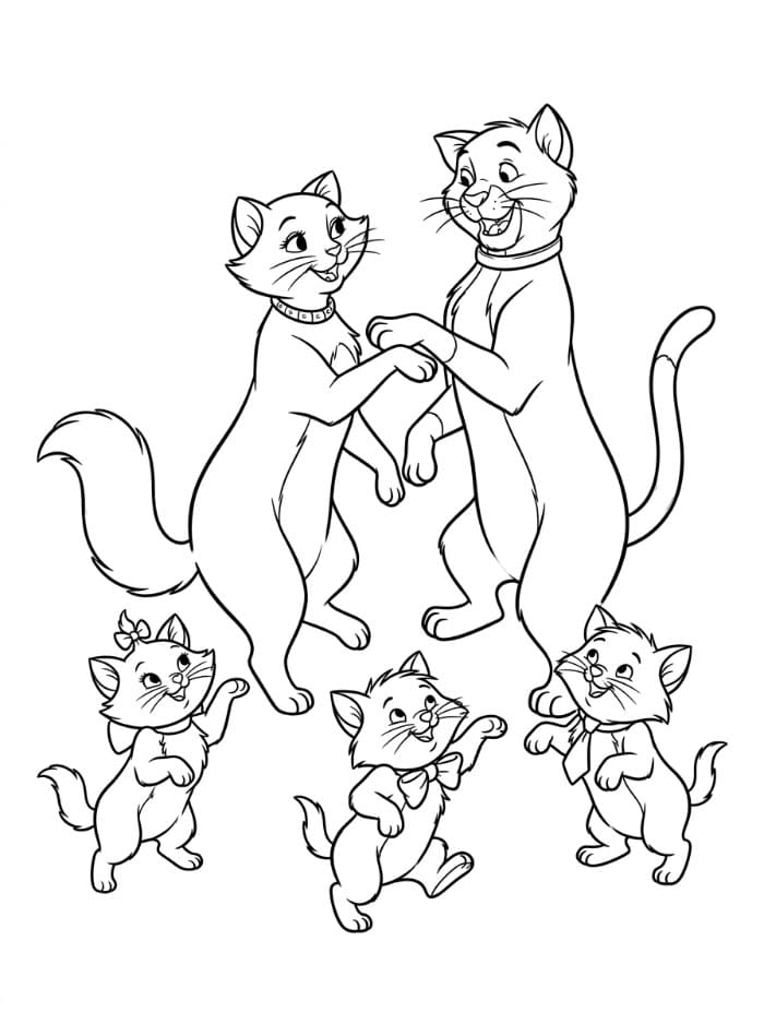 Aristokattene danser fargelegging