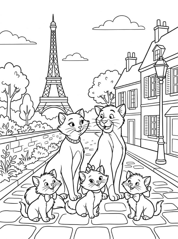 Aristokattene i Paris fargelegging