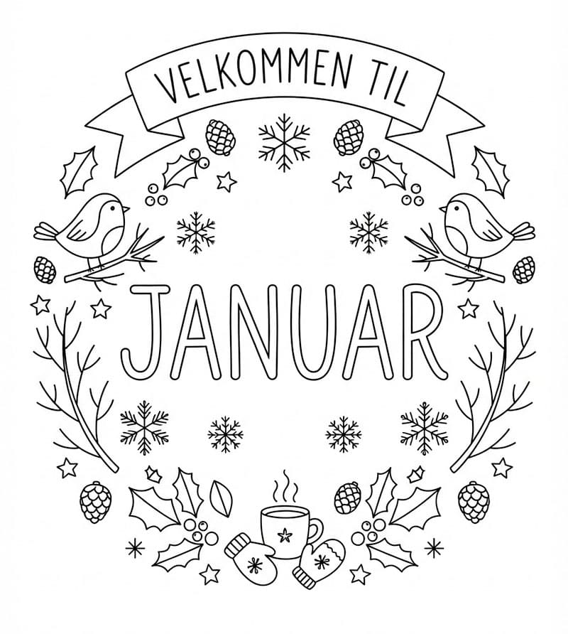 Bilde elkommen januar fargelegging