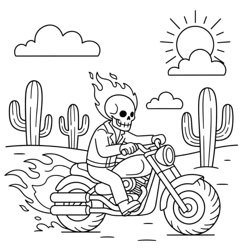 Fantastisk Ghost Rider fargelegging