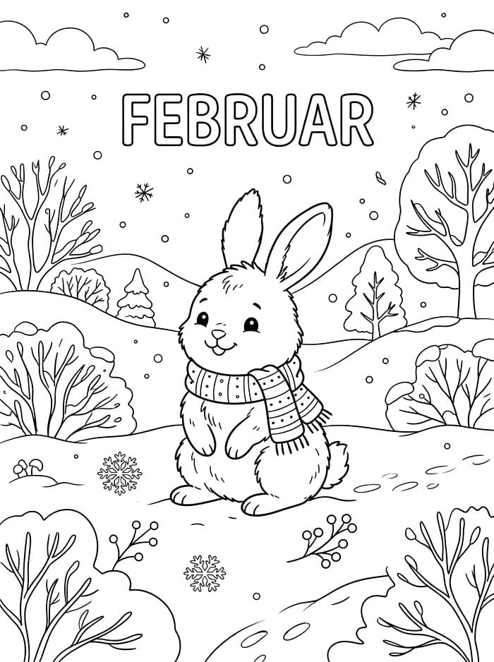 Februarhare fargelegging