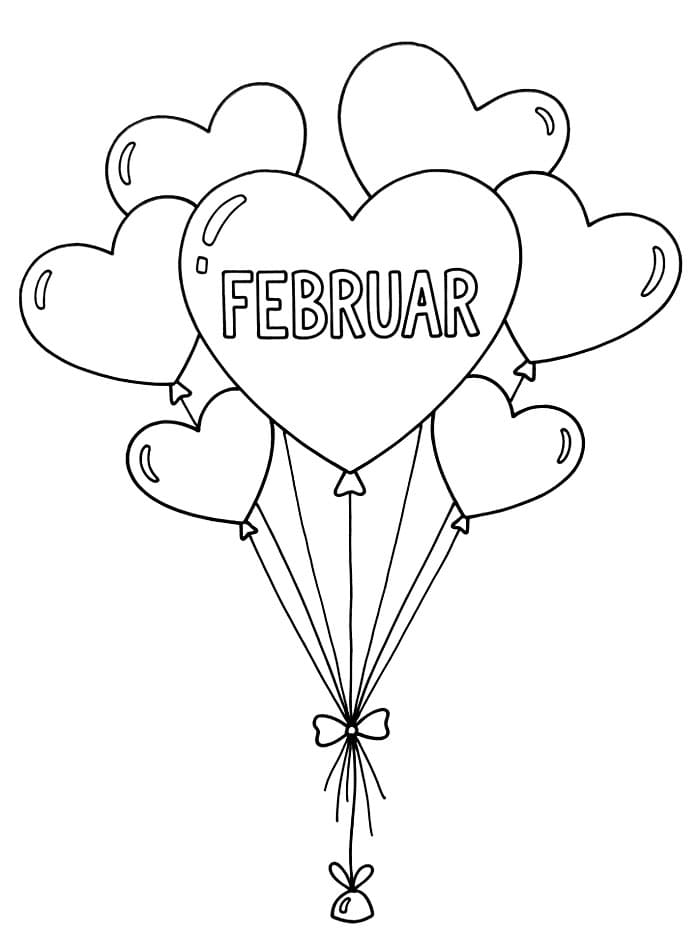 Februarhjerter fargelegging