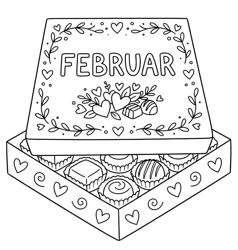 Februarsjokoladeeske fargelegging