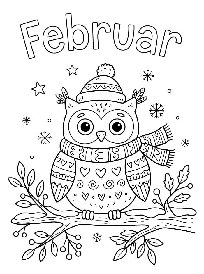 Februarugle fargelegging