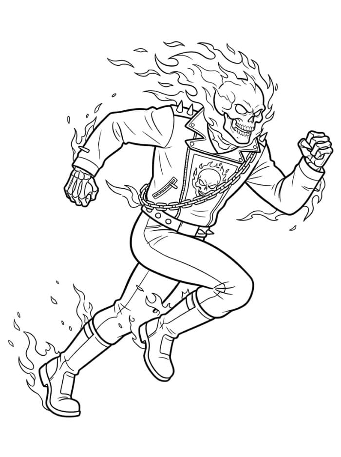 Ghost Rider løper fargelegging