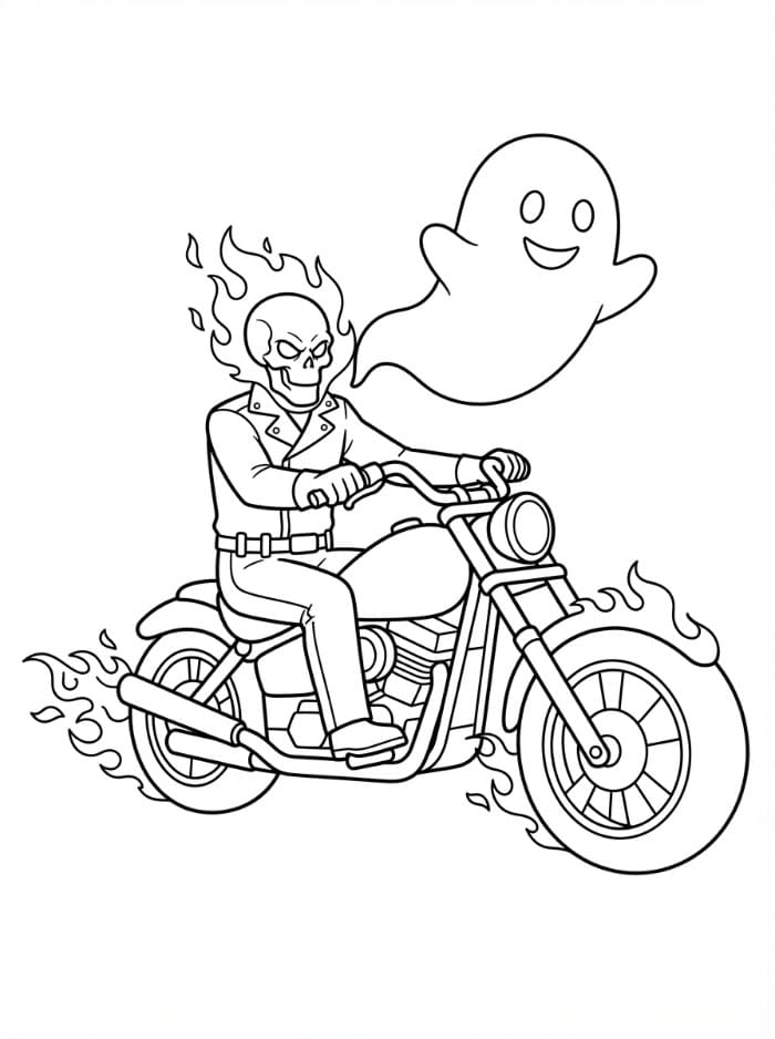 Ghost Rider og et spøkelse fargelegging