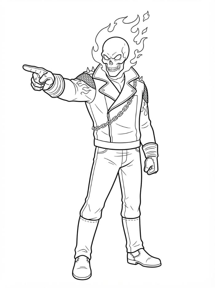Ghost Rider peker fremover fargelegging