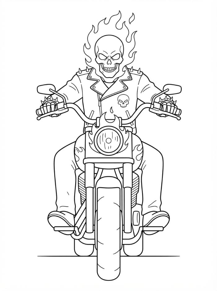 Ghost Rider sett forfra fargelegging