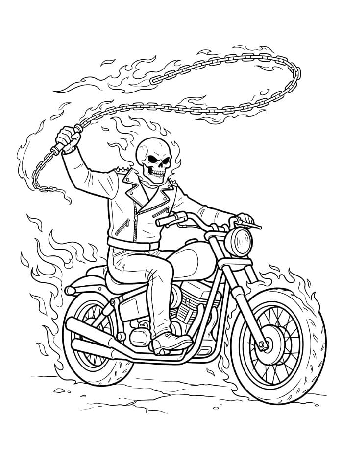 Ghost Rider som knuser noe fargelegging