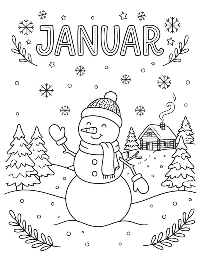 Glad januar for barn fargelegging