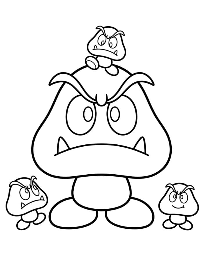 Goomba med små Goombaer fargelegging