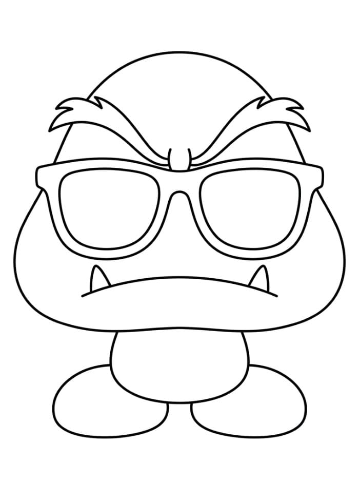 Goomba med solbriller fargelegging