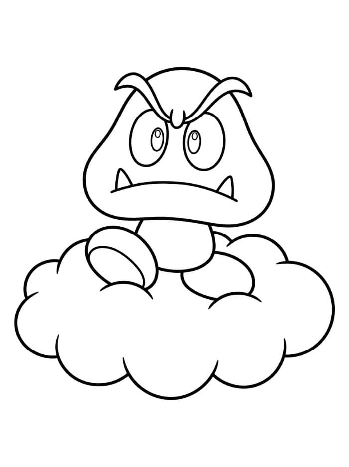 Goomba på en sky fargelegging