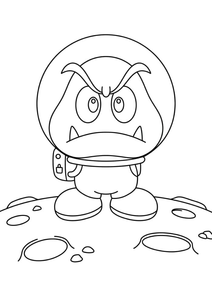 Goomba på månen fargelegging