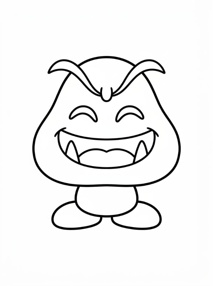 Goomba som ler fargelegging