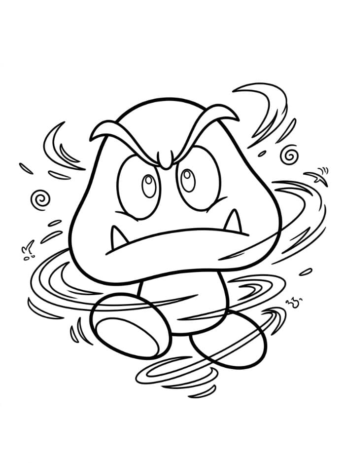 Goomba som snurrer rundt fargelegging
