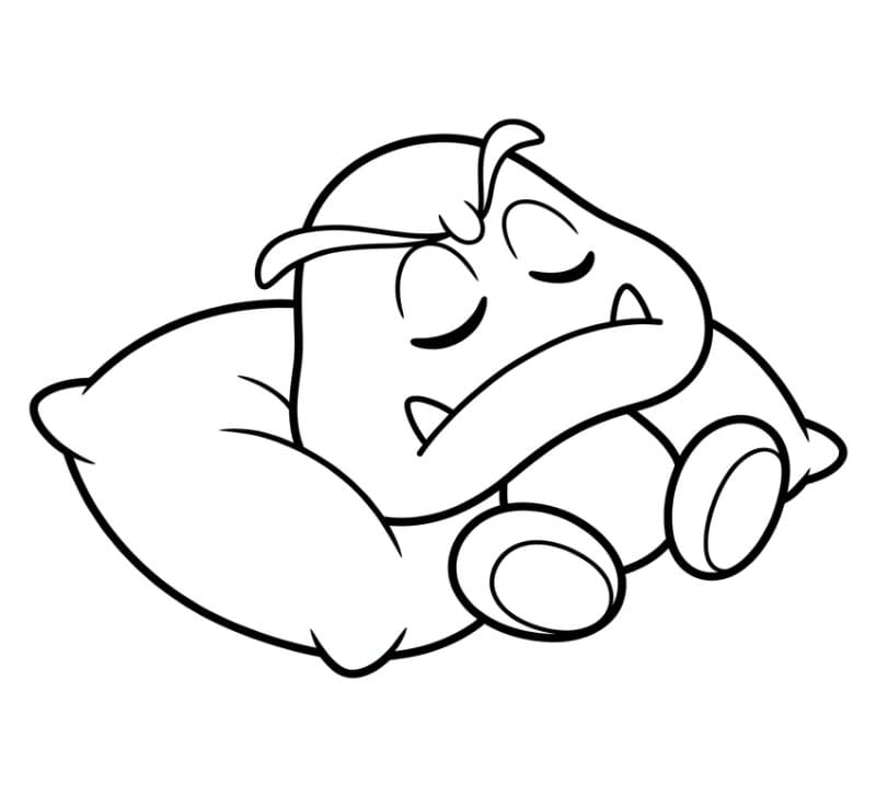 Goomba som sover fargelegging