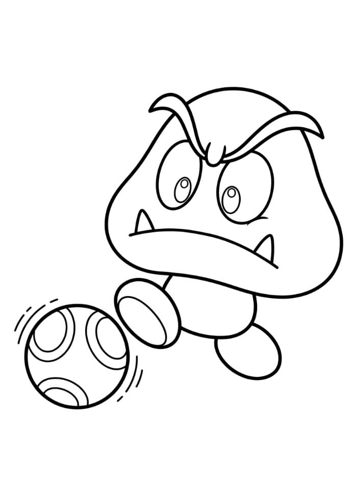 Goomba som spiller ball fargelegging