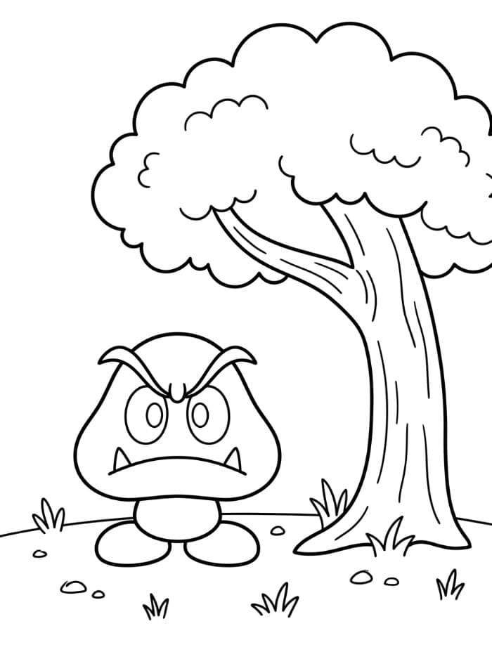 Goomba under et tre fargelegging