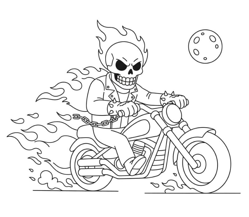 Gratis tegning av Ghost Rider fargelegging