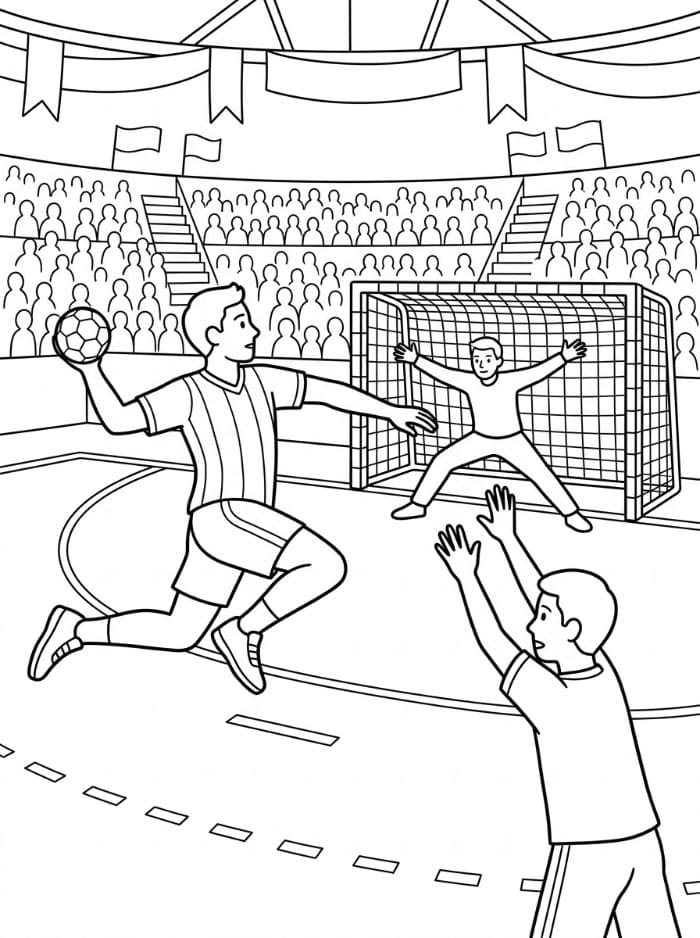 Håndballfinale fargelegging