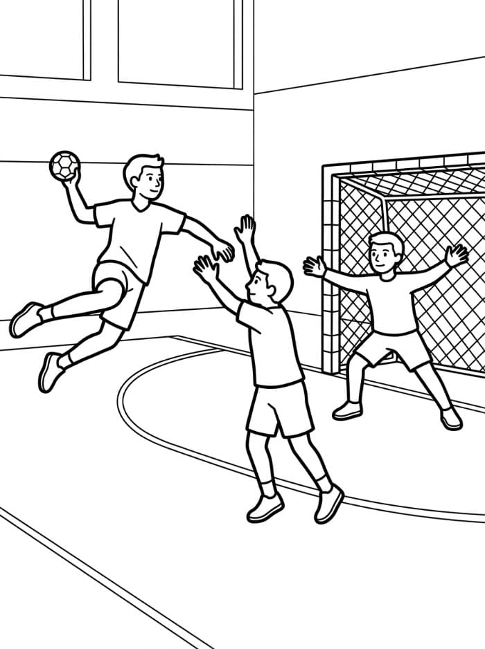 Håndballkamp fargelegging