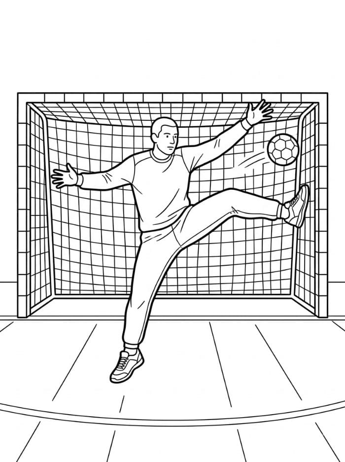 Håndballmålvakt fargelegging