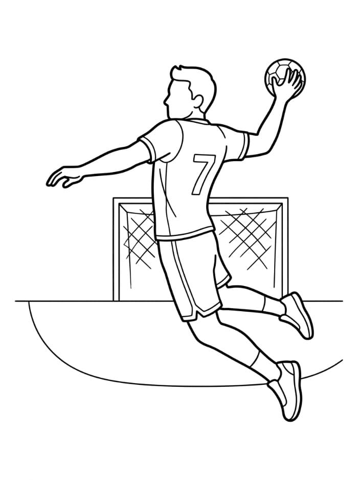 Håndballspiller fargelegging